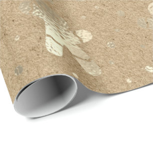 kerstFeestdagen Ivory Gingerbrood Man Kraft Joy Cadeaupapier