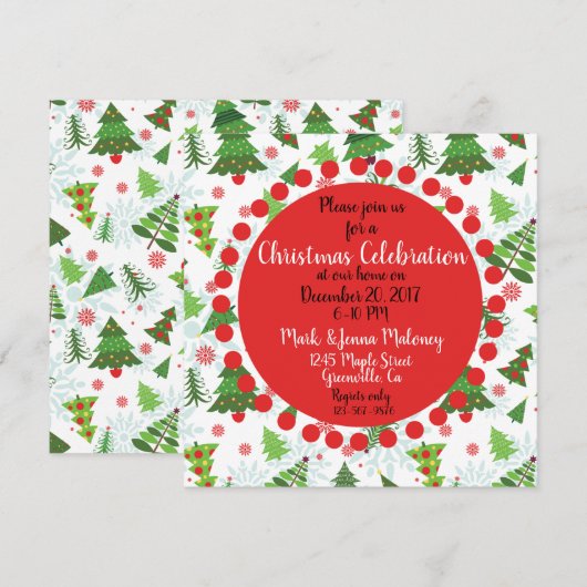 kerstfeestdagen kaart (Voorkant / Achterkant)