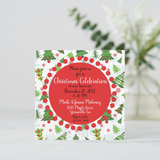 kerstfeestdagen kaart (Staand voorkant)