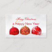 kerstFeestdagen Kantoor Dank u Visitekaartje (Voorkant)