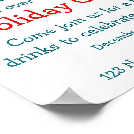 kerstfeestdagen kantoor poster (Hoek)