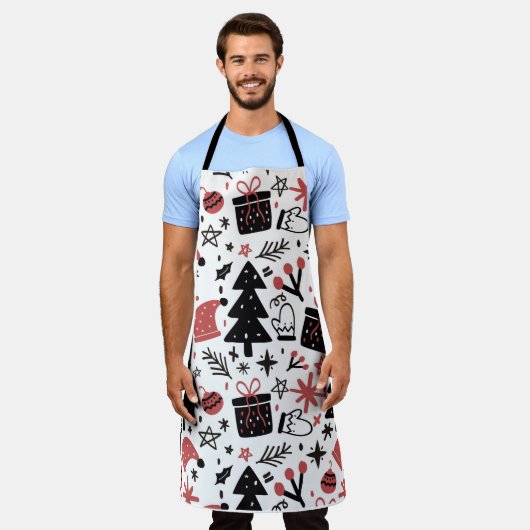 Kerstfeestdagen — kerstboomboom — Santa Hat Schort (Gedragen)