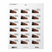 Kerstfeestdagen Koeien in Santa Hat en Antlers Etiket (Full Sheet)