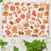 kerstfeestdagen koekjes met brood theedoek (Gevouwen)