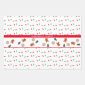 Kerstfeestdagen Koekjes Poinsettia Cat Inpakpapier Vel (Voorkant 2)