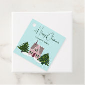 Kerstfeestdagen Labels met bomen (In situ)