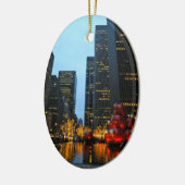 Kerstfeestdagen, lichten New York City Keramisch Ornament (Links)