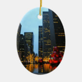 Kerstfeestdagen, lichten New York City Keramisch Ornament (Voorkant)