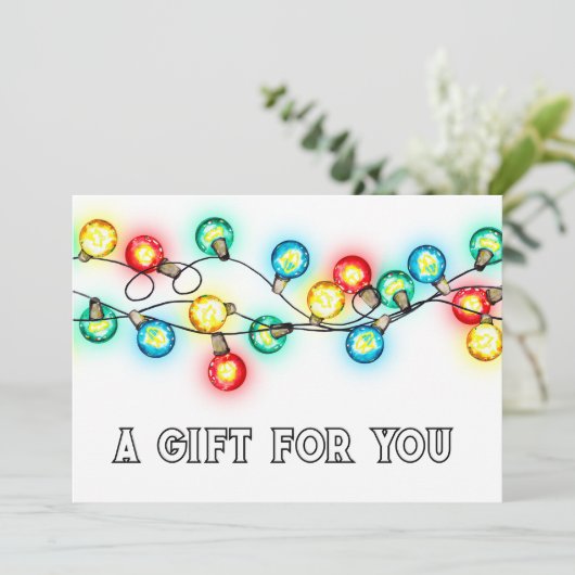 kerstfeestdagen met cadeaubon; (Staand voorkant)