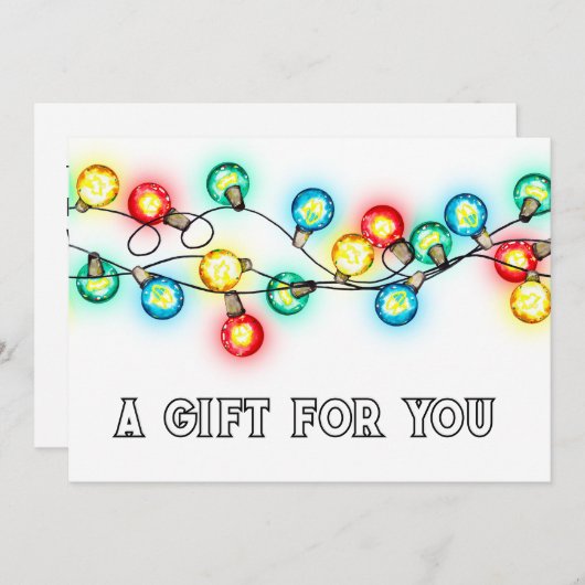 kerstfeestdagen met cadeaubon; (Voorkant / Achterkant)