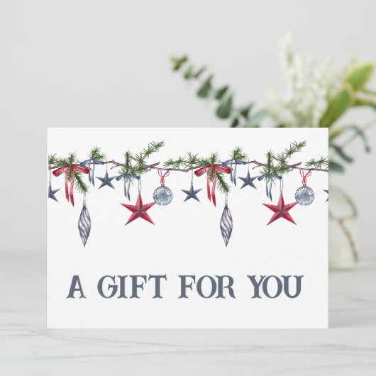 Kerstfeestdagen met cadeaubonnen (Staand voorkant)