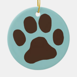 kerstfeestdagen met een dog paw-kerstfeest keramisch ornament