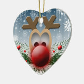 Kerstfeestdagen met een echte rendieren keramisch ornament (Links)
