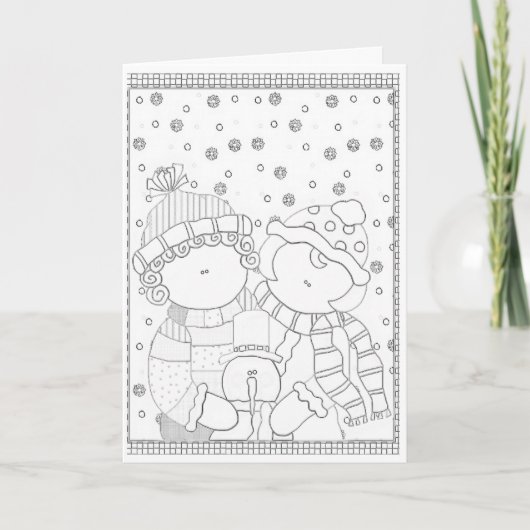 kerstfeestdagen met Kaart voor kleuren (Voorkant)