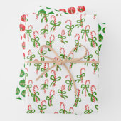 kerstfeestdagen met kandycane Xmas Holiday Noël Inpakpapier Vel (In situ)
