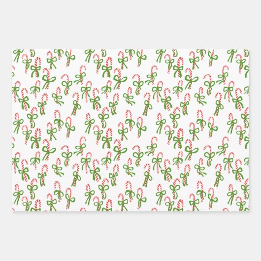 kerstfeestdagen met kandycane Xmas Holiday Noël Inpakpapier Vel (Voorkant)