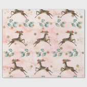 kerstfeestdagen met kerstrenrennen cadeaupapier (Vlak)