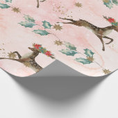 kerstfeestdagen met kerstrenrennen cadeaupapier (Hoek)