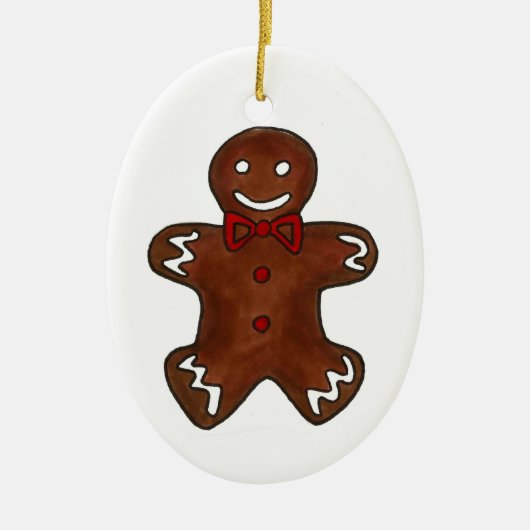 kerstfeestdagen met koekjes en koekjes keramisch ornament (Voorkant)