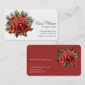  kerstfeestdagen met rode Visitekaartjes (Voorkant / Achterkant)