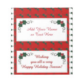 kerstfeestdagen met Snoep met rolpanelen Notitieblok (Voorkant)