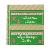 kerstfeestdagen met Snoepjes met schuifbalken Notitieblok (Voorkant)