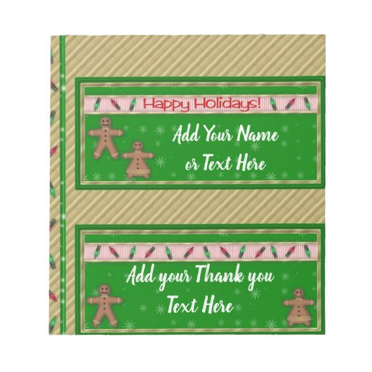 kerstfeestdagen met Snoepjes met schuifbalken Notitieblok (Voorkant)