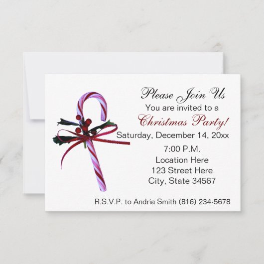 kerstfeestdagen met snoepriet kaart (Voorkant)