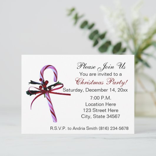 kerstfeestdagen met snoepriet kaart (Staand voorkant)