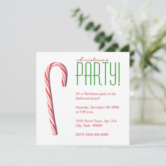 kerstfeestdagen met snoepriet kaart (Staand voorkant)