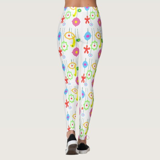 kerstfeestdagen Ornament Patroonpatronen Leggings (Achterkant)