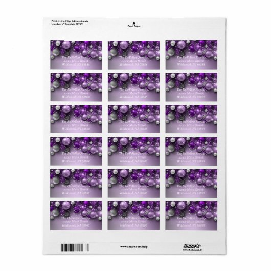 Kerstfeestdagen - Ornamenten Etiket (Full Sheet)