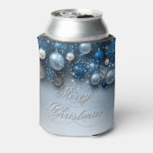 Kerstfeestdagen - Ornamenten met blauwe ogen Blikjeskoeler (Blikje Achterkant)