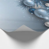 Kerstfeestdagen - Ornamenten met blauwe ogen Cadeaupapier (Hoek)