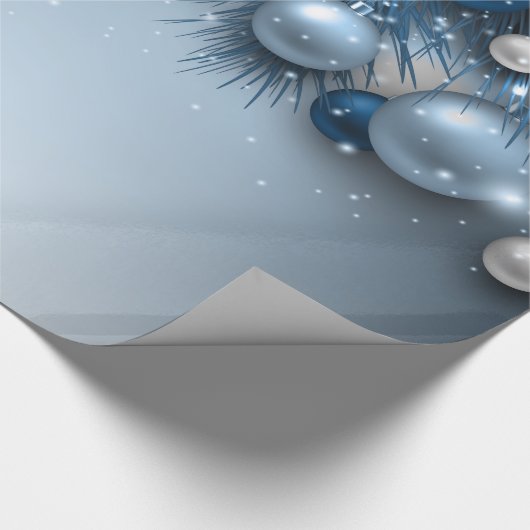 Kerstfeestdagen - Ornamenten met blauwe ogen Cadeaupapier (Hoek)