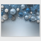 Kerstfeestdagen - Ornamenten met blauwe ogen Cadeaupapier (Vlak)