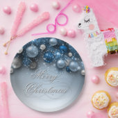 Kerstfeestdagen - Ornamenten met blauwe ogen Papieren Bordje (Feest)