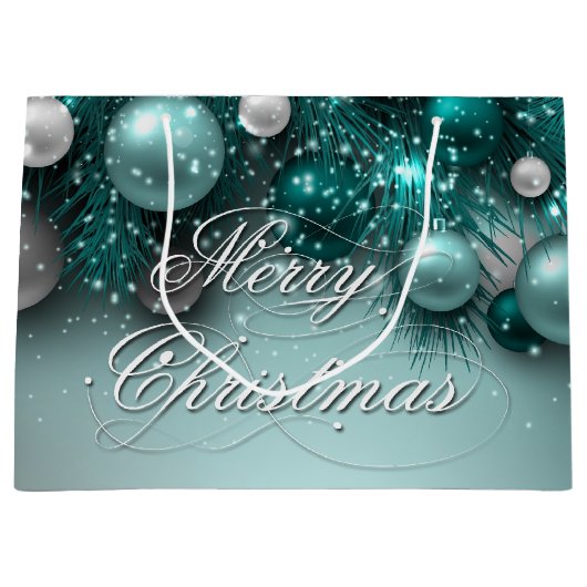 Kerstfeestdagen - Ornamenten - Teals Large Cadeautasje (Voorkant)