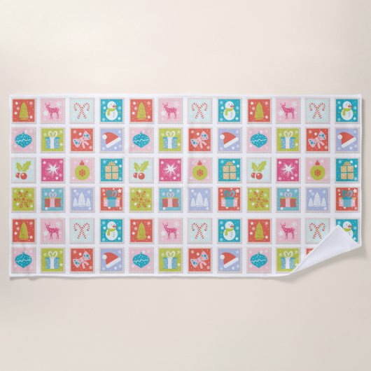 KerstFeestdagen Pastemantsplaat Strandlaken (Voorkant)