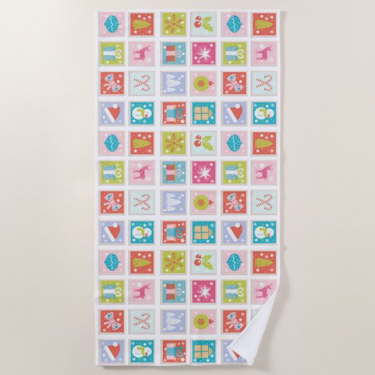 KerstFeestdagen Pastemantsplaat Strandlaken (Voorkant)