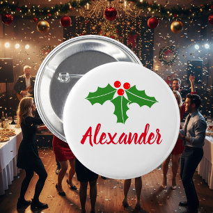 Kerstfeestdagen, pinback-knoppen met aangepaste na ronde button 5,7 cm