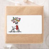 kerstfeestdagen rendieren etiket (Insitu)