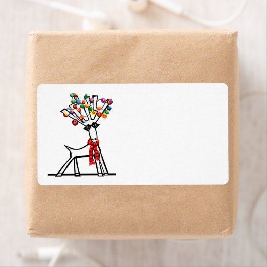 kerstfeestdagen rendieren etiket (Insitu)