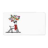 kerstfeestdagen rendieren etiket (Voorkant)