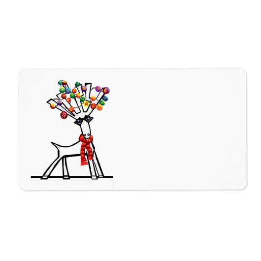 kerstfeestdagen rendieren etiket (Voorkant)