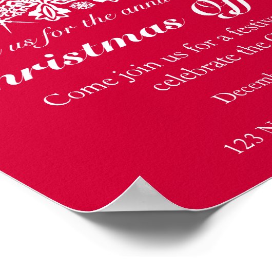 Kerstfeestdagen rode kantoor poster (Hoek)