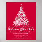 Kerstfeestdagen rode kantoor poster (Voorkant)