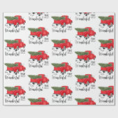 Kerstfeestdagen rond de rode kerstavond cadeaupapier (Vlak)