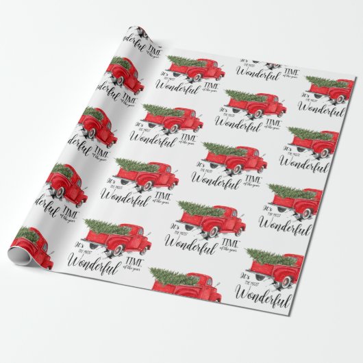 Kerstfeestdagen rond de rode kerstavond cadeaupapier (Uitgerold)