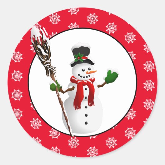 Kerstfeestdagen Ronde Sticker (Voorkant)